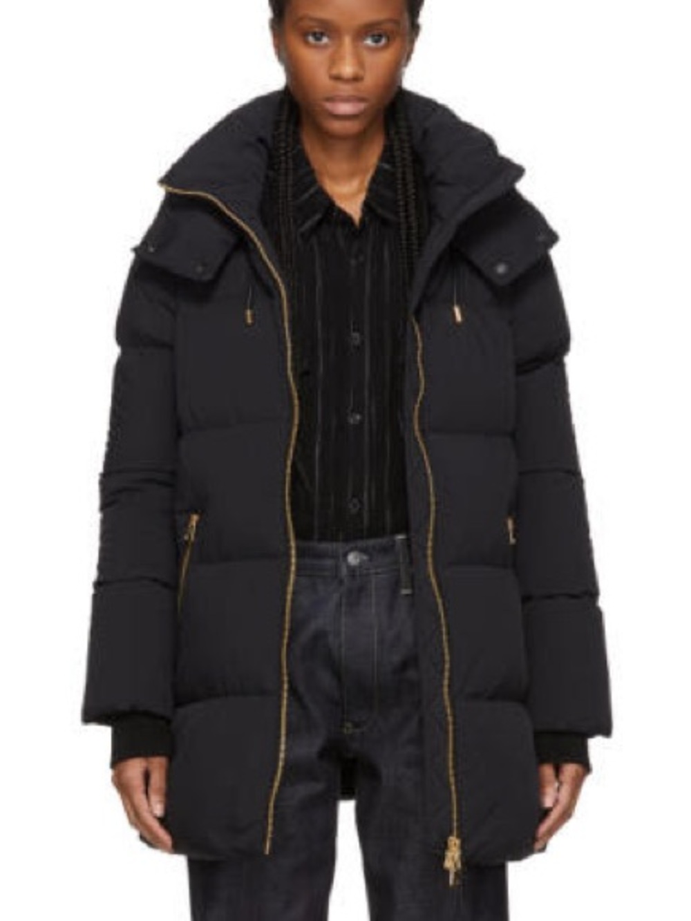 Mackage Women’s Black Down Puffer Jacket with Gold Hardware